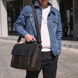 Granit Yol Hakiki Deri Omuz çantası