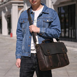 Granit Yol Hakiki Deri Omuz çantası