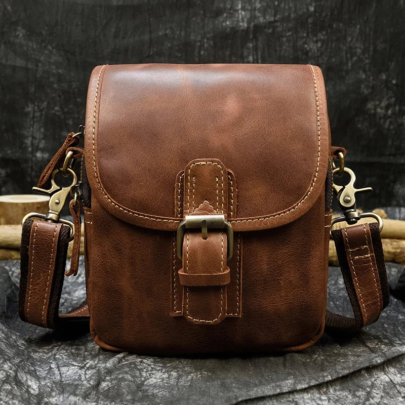 Verdant Grove Genuine Leather Shoulder Bag 