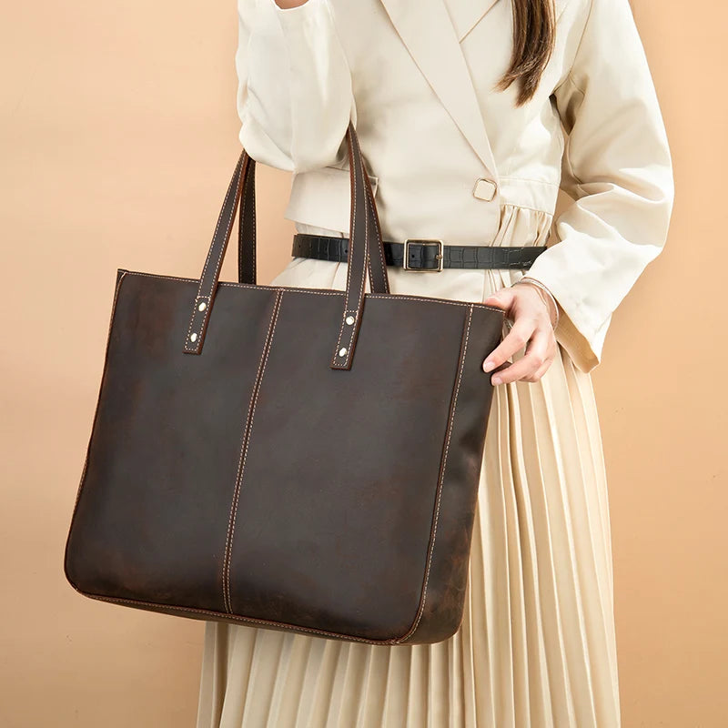 Embercrest Genuine Leather Tote Bag