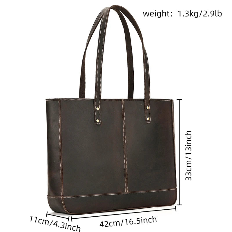 Embercrest Genuine Leather Tote Bag