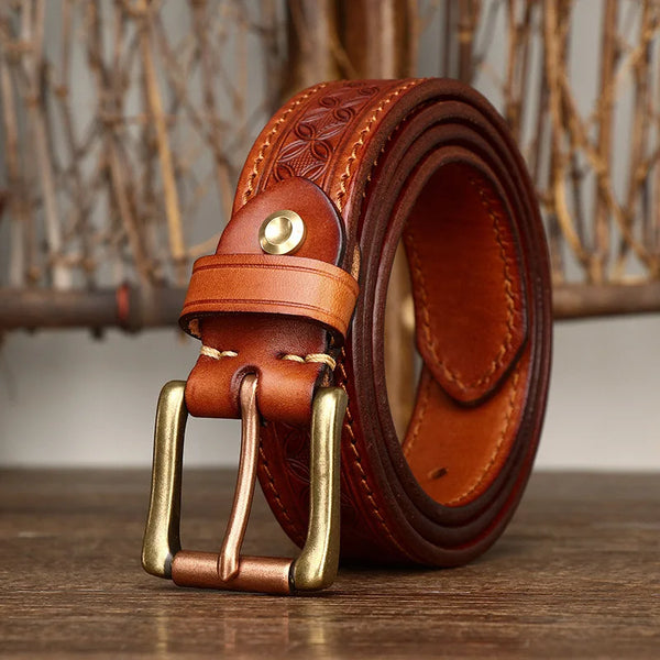 Crimson Echo Genuine Leather Belt