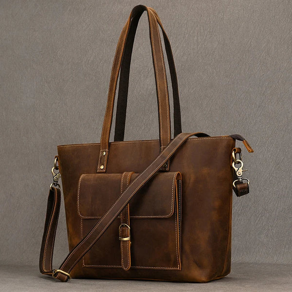 Shadowtide Genuine Leather Tote Bag 