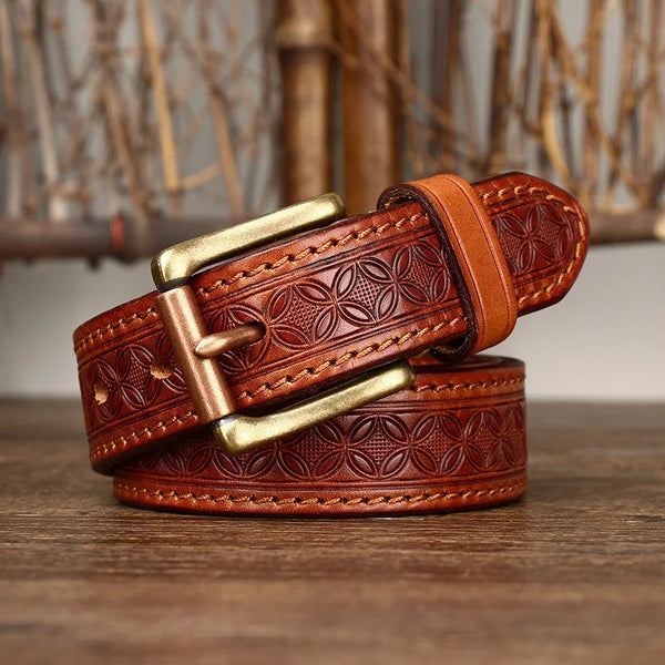 Crimson Echo Genuine Leather Belt