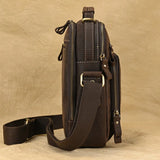 Quartz Edge Genuine Leather Shoulder Bag